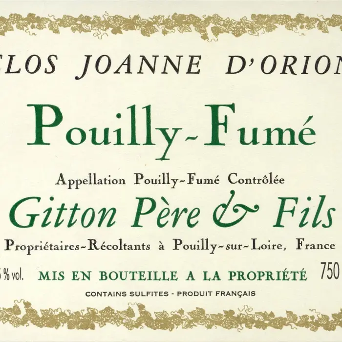 Pouilly Fumé Clos Joanne d 'Orion 2020 Domaine Gitton
