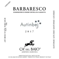 Barbaresco Autinbej Cá del Baio 2019 - imagem 2