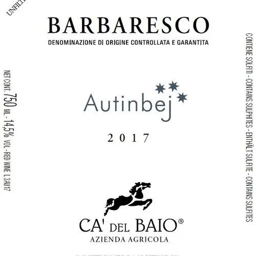 Barbaresco Autinbej Cá del Baio 2019