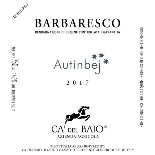 Barbaresco Autinbej Cá del Baio 2019