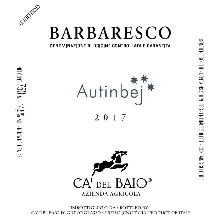 Barbaresco Autinbej Cá del Baio 2019