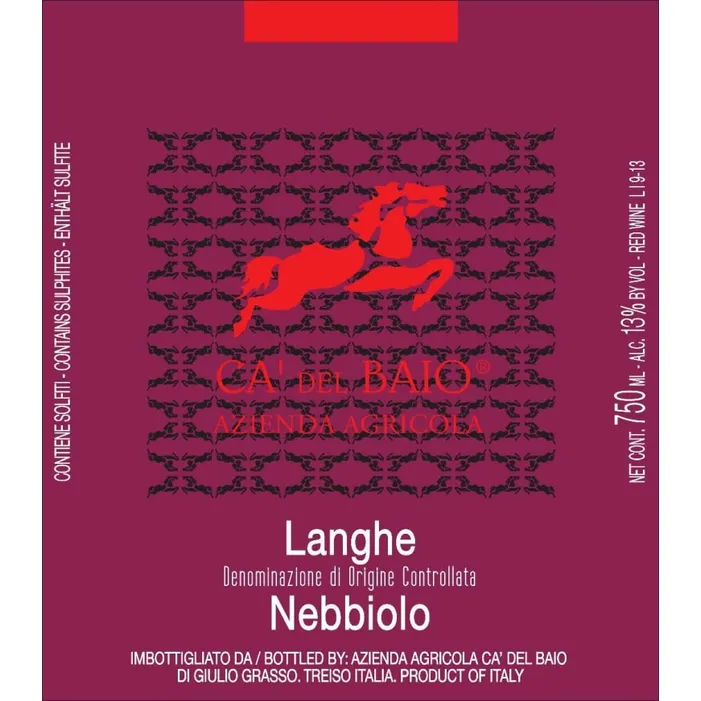 Langhe D.O.C Nebbiollo Bric del Baio Cá del Baio 2022 