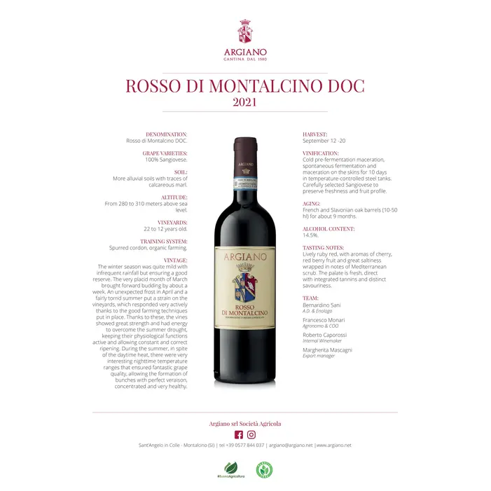 Rosso di Montalcino D.O.C Argiano 2022