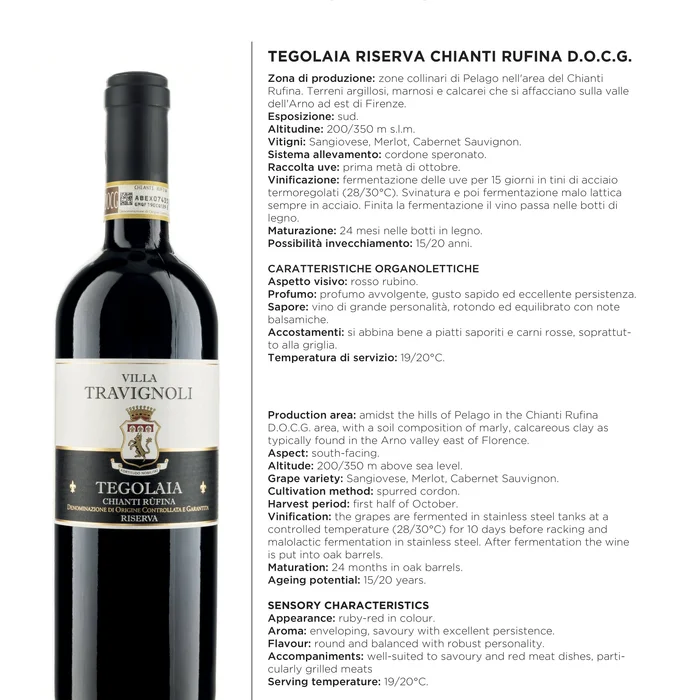 Chianti Rúfina DOCG Tegolaia Riserva 2019 Travignoli