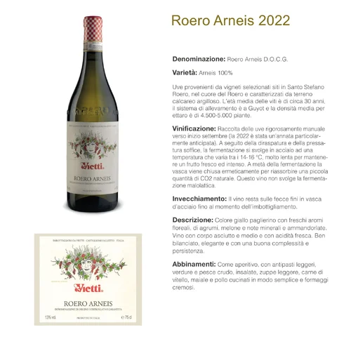 Roero Arneis D.O.C.G  2022 Vietti 