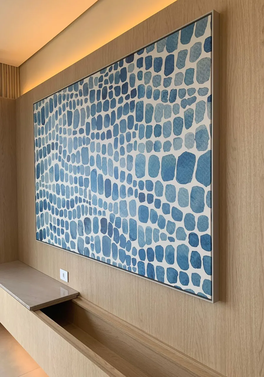 Quadro Fragmentos em Azul