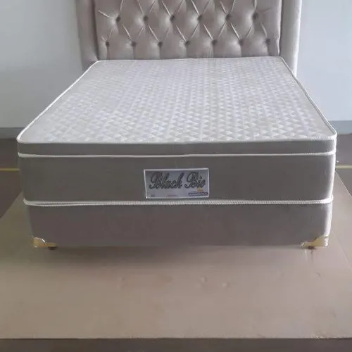 Colchão Super Black 140x190 Caqui escuro + cabeceira em captone + cama box + 02 travesseiros multicamadas