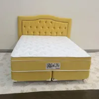 Colchão Super Black Queen 160x200 Amarelo + cabeceira em captone + cama box - imagem 1