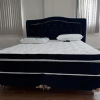 Colchão Master Queen 160x200 preto + cabeceira em captone + cama box + 02 travesseiros multicamadas ou visco elástico - imagem 1