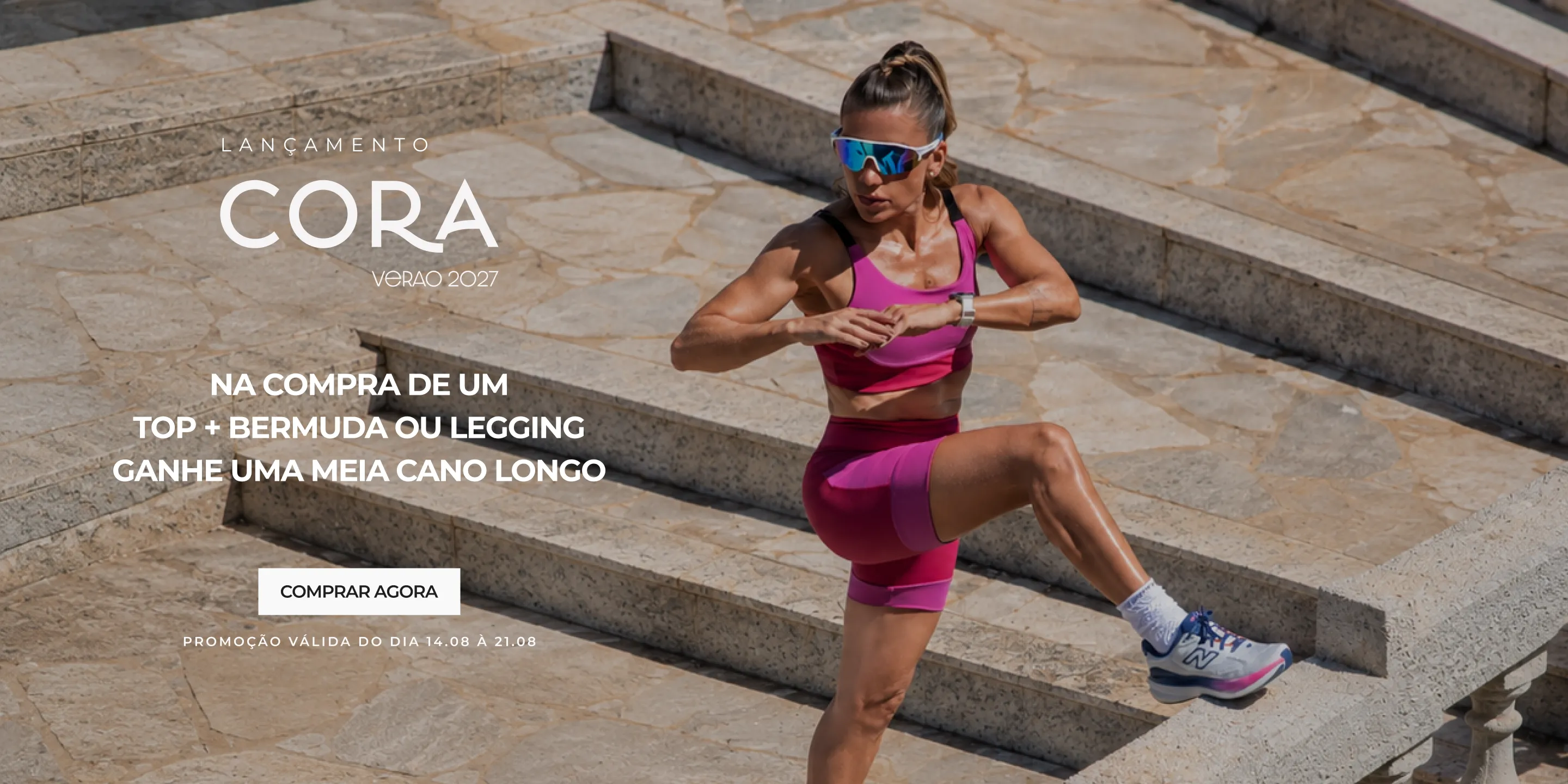 Banner Lançamento Cora Verão 27 - Top + Bermuda Ganhe Meia