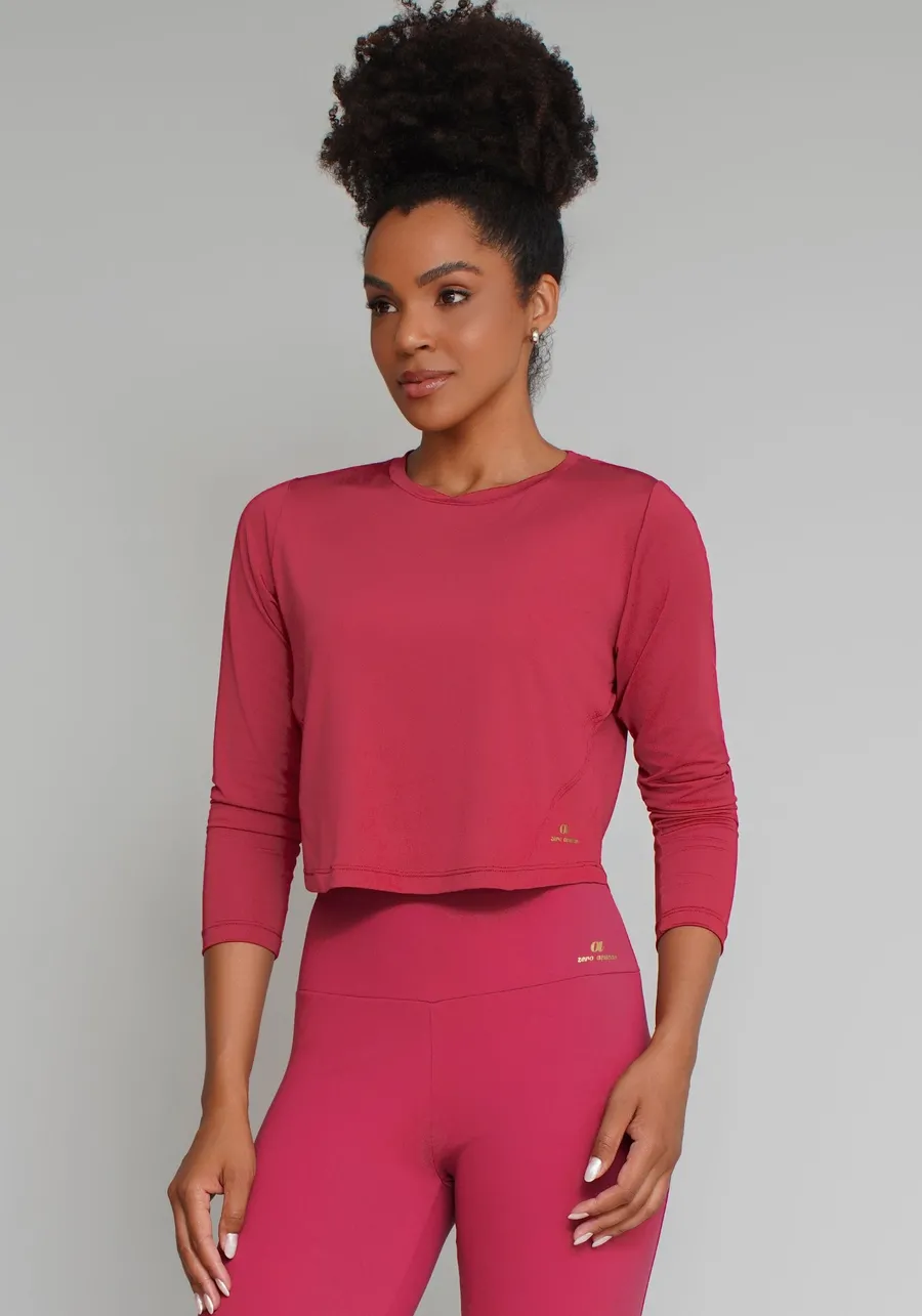 BLUSA CROP MANGA LONGA