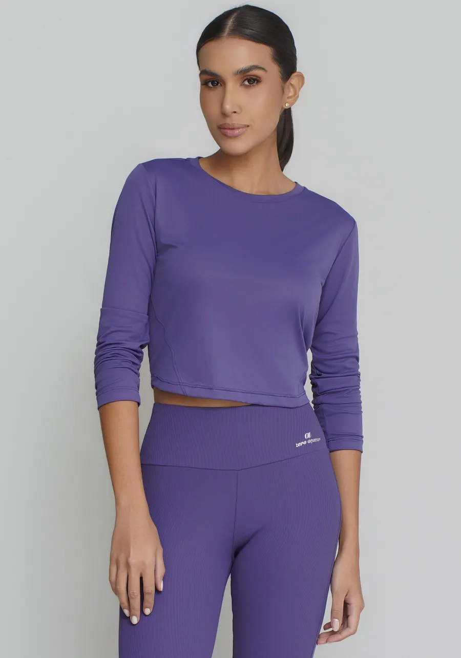 BLUSA CROP MANGA LONGA