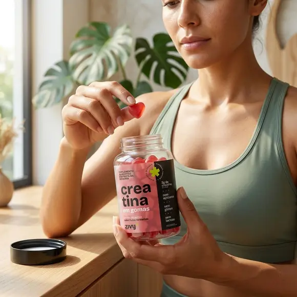 CREATINA EM GOMAS - SABOR UVA VERDE (60 GOMAS)