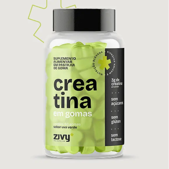 CREATINA EM GOMAS - SABOR UVA VERDE (60 GOMAS)