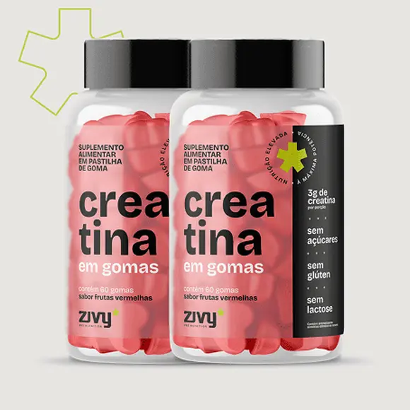 COMBO 2X CREATINA EM GOMAS - SABOR FRUTAS VERMELHAS (60 GOMAS)