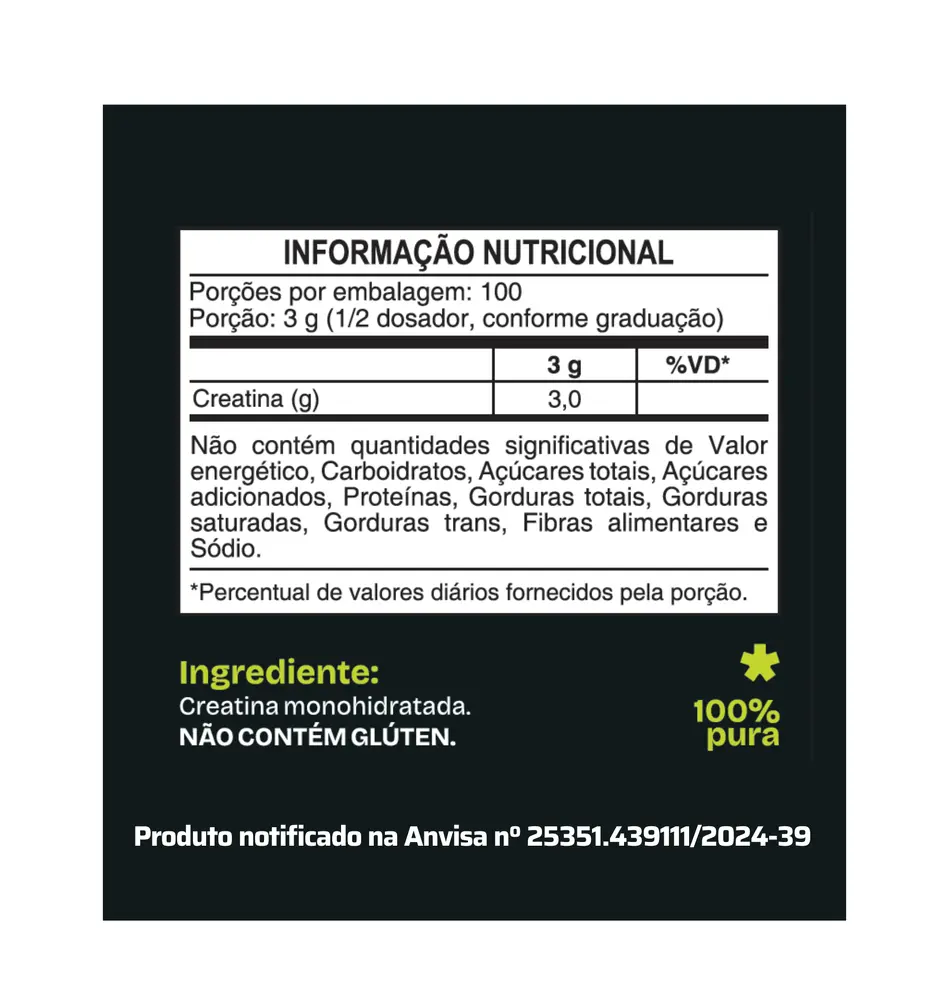 CREATINA MONOHIDRATADA 100% PURA