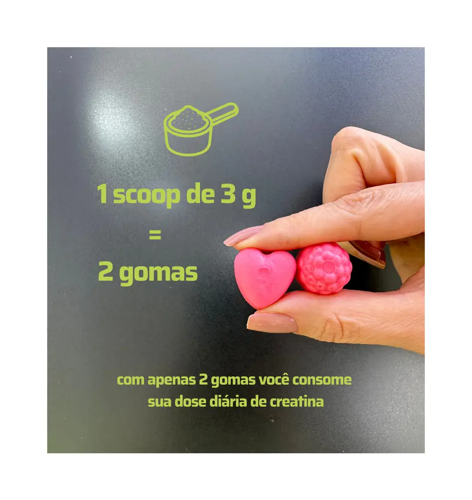 CREATINA EM GOMAS SABOR FRUTAS VERMELHAS - 60 GOMAS