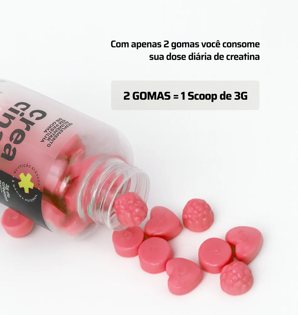 CREATINA EM GOMAS SABOR FRUTAS VERMELHAS - 60 GOMAS