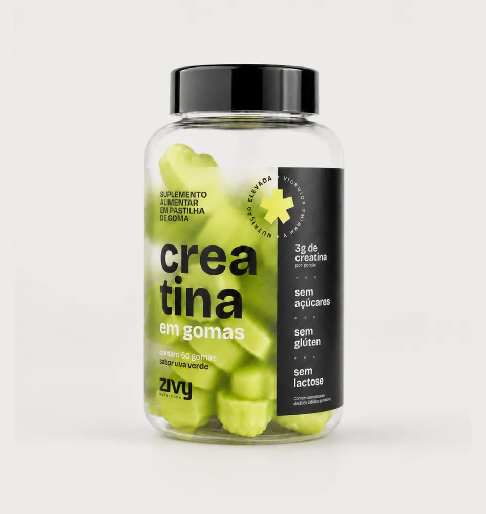 Creatina em Goma Uva Verde 60un sem Açúcar | Zivy