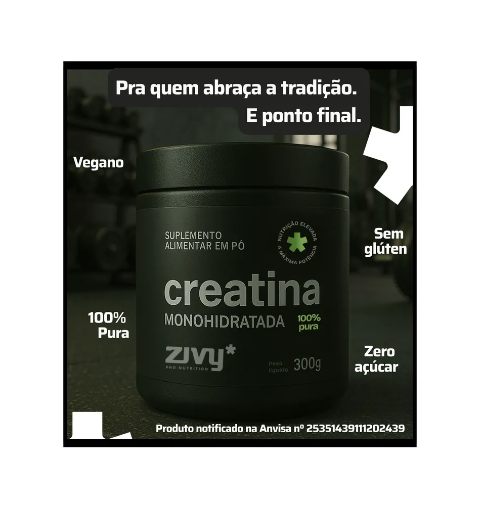 Combo 2 Creatinas em Pó 100% Pura 300g | Zivy