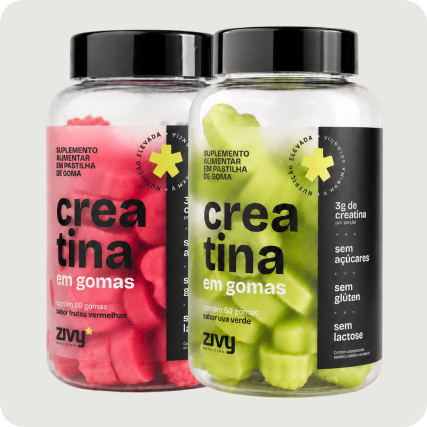 Pote de Creatina em Gomas Zivy sabor Uva Verde
