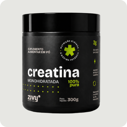 Pote de Creatina Monohidratada em Pó Zivy 100% Pura