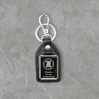 Chaveiro - Couro com placa metálica frontal - imagem 2
