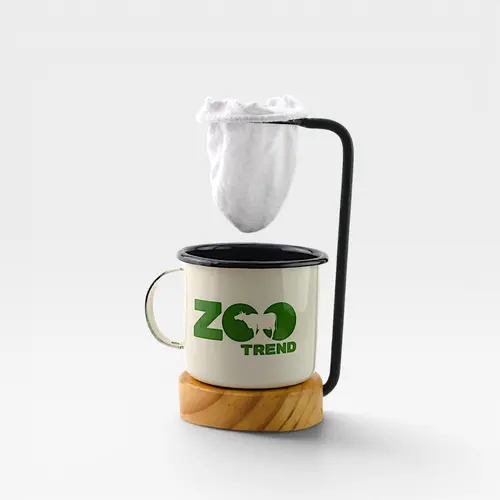 Caneca esmaltada branca - Zootrend