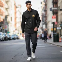 Camisa social Masculina - Preta - imagem 3