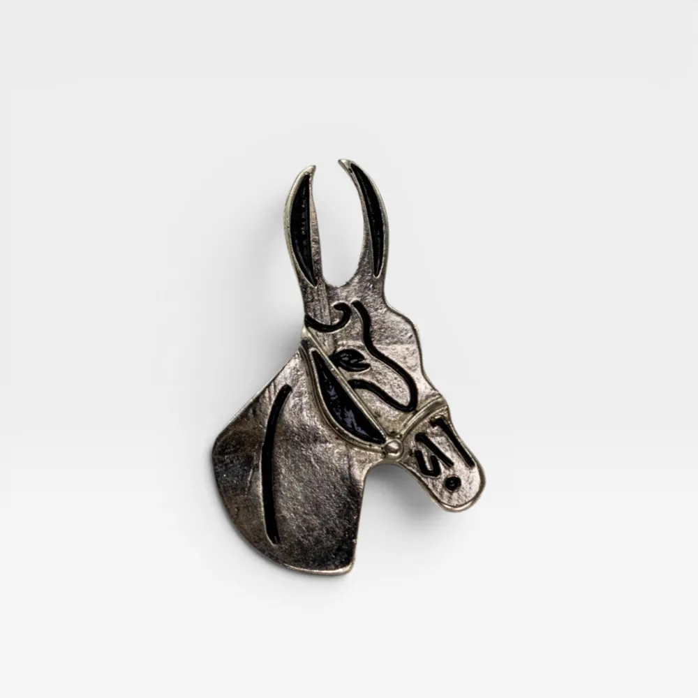 Anel de Lenço Country Cabeça de Cavalo – Prata Envelhecida