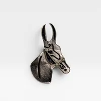 Anel de Lenço Country Cabeça de Cavalo – Prata Envelhecida - imagem 2