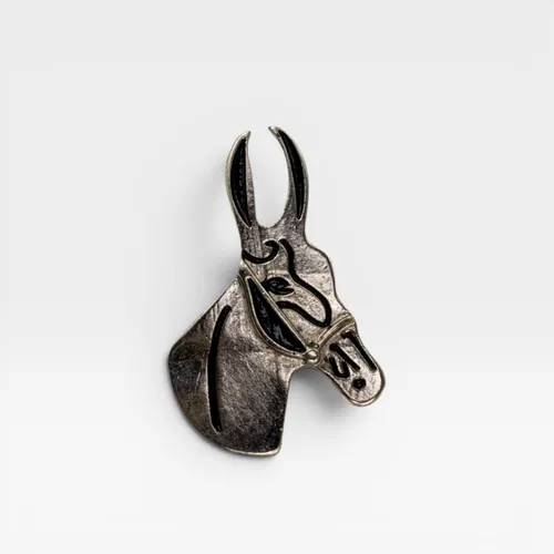 Anel de Lenço Cabeça de Cavalo – Prata Envelhecida