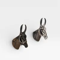 Anel de Lenço Country Cabeça de Cavalo – Prata Envelhecida - imagem 3