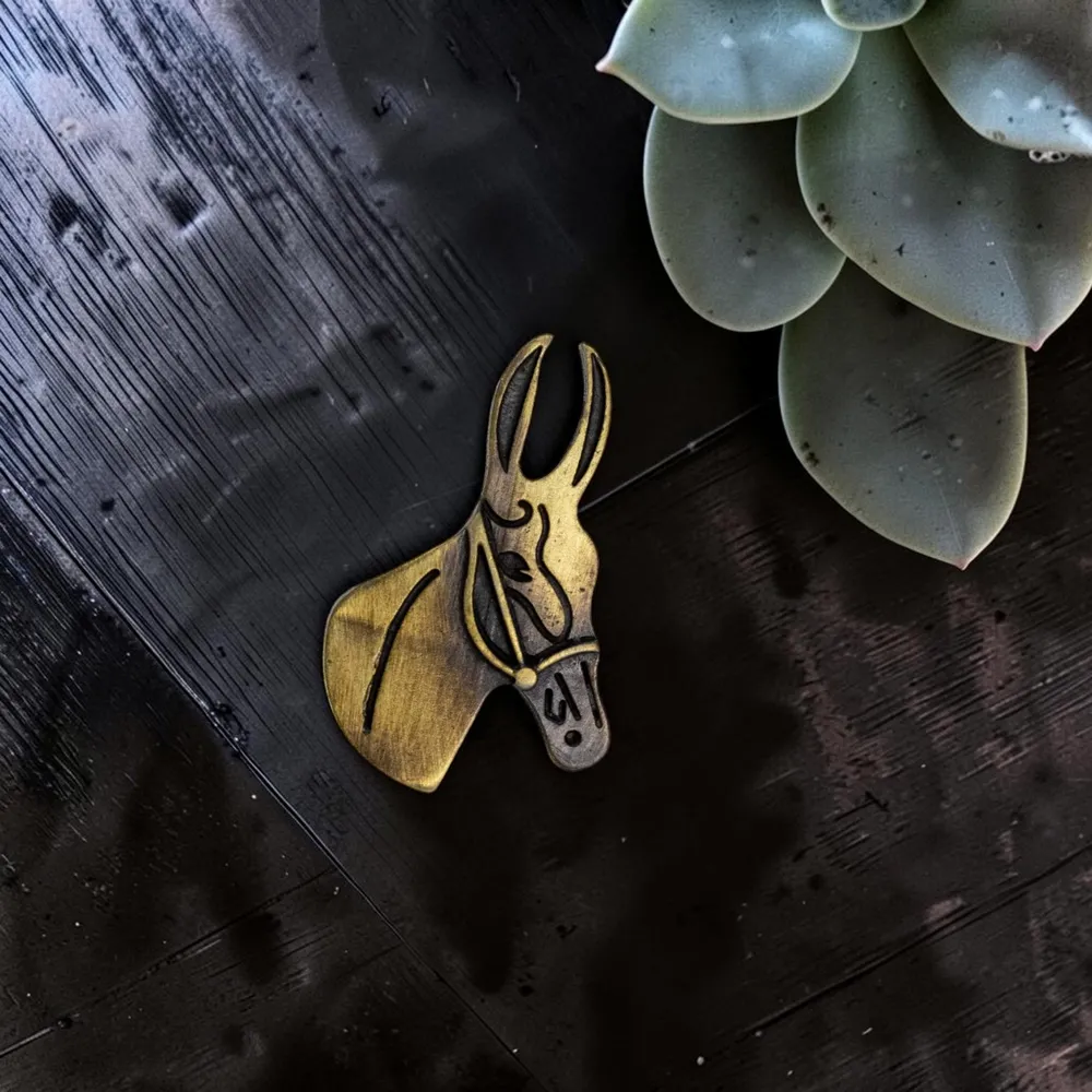 Anel de Lenço Country Cabeça de Cavalo – Prata Envelhecida