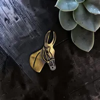 Anel de Lenço Country Cabeça de Cavalo – Prata Envelhecida - imagem 1