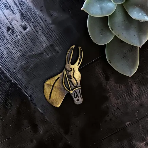 Anel de Lenço Cabeça de Cavalo – Ouro Envelhecido