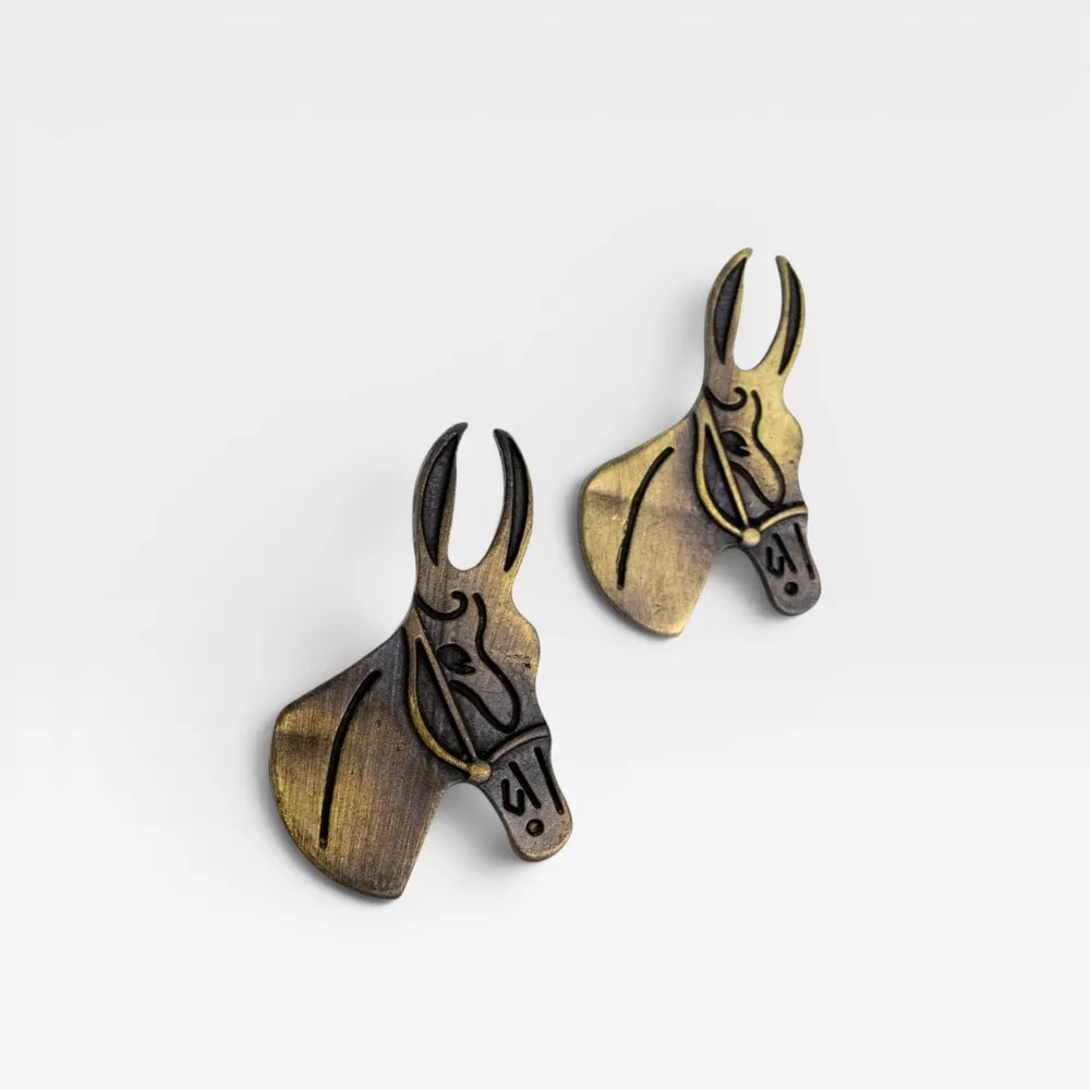 Anel de Lenço Country Cabeça de Cavalo – Prata Envelhecida