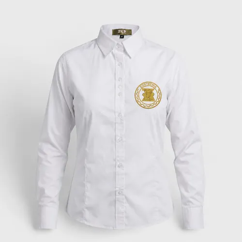 Camisa social Feminina - Branca com logo amarela