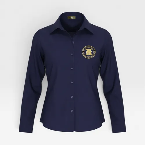 Camisa social Feminina - Azul marinho