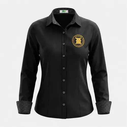Camisa social Feminina - Preta com poá
