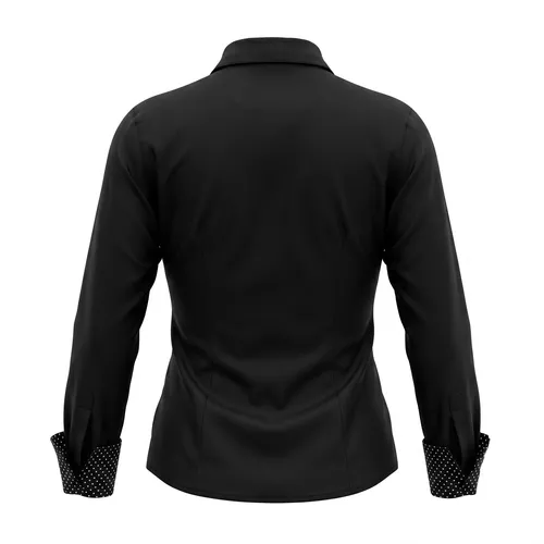 Camisa social Feminina - Preta com poá